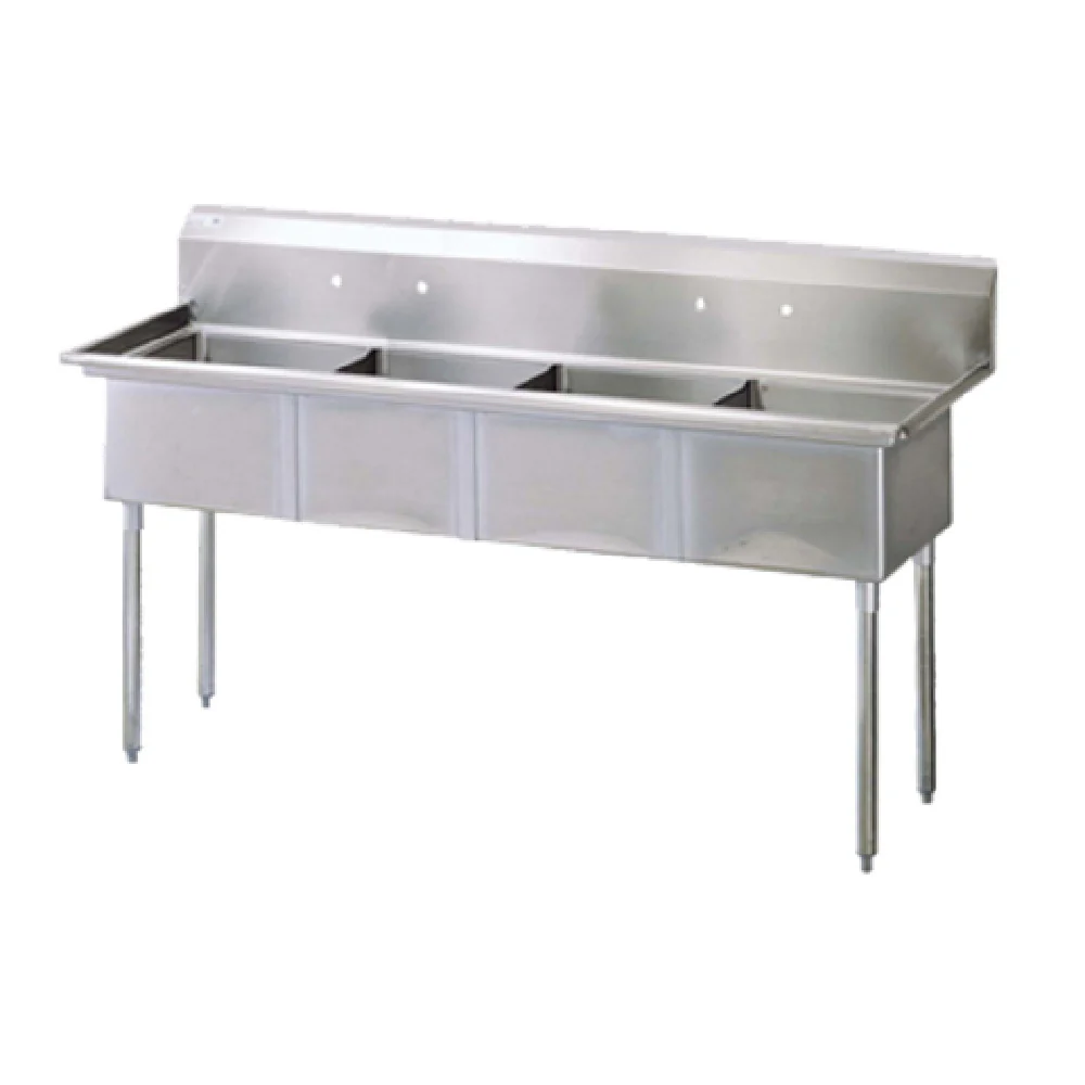 Turbo Air TSA-4-N 78 Inch 18 Gauge Sink with 4 Compartment Stainless Steel