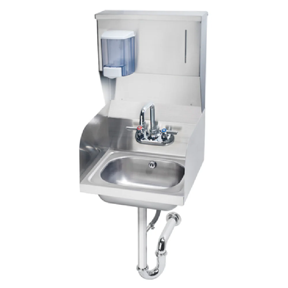 Krowne HS-33 16-3/16 Inch Hand Sink Wall Mount with Stainless Steel Bowl and Faucet Krowne HS-33 16-3/16 Inch Hand Sink Wall Mount with Stainless Steel Bowl and Faucet