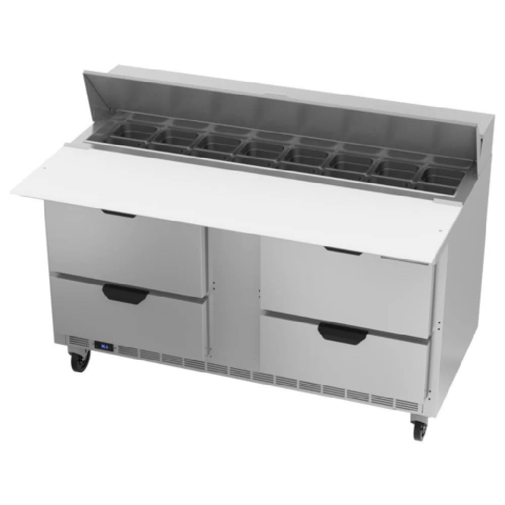 Beverage Air SPED60HC-16C-4 60 Inch Sandwich Top Refrigerated Counter 16 cu ft with 4 Drawers Beverage Air SPED60HC-16C-4 60 Inch Sandwich Top Refrigerated Counter 16 cu ft with 4 Drawers