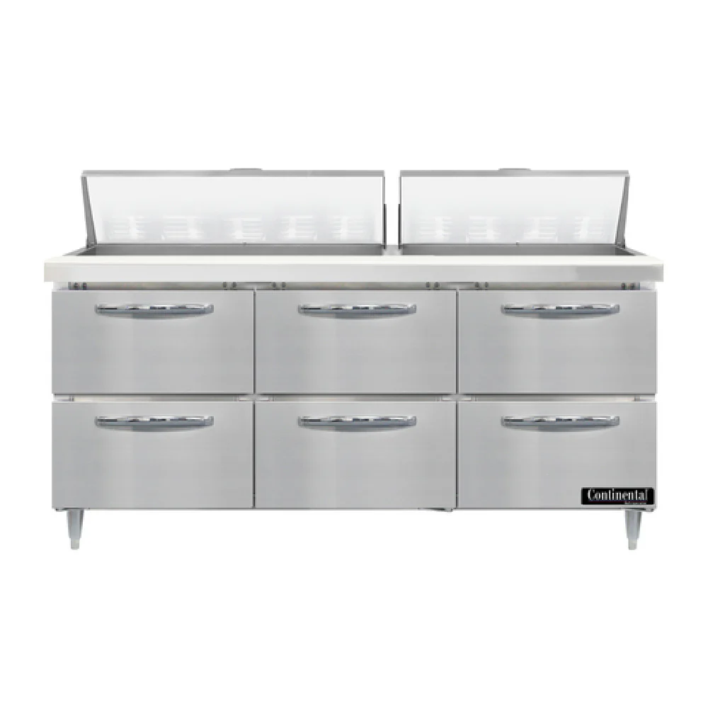 Continental Refrigerator D72N18-D 72 Inch Sandwich Unit with Stainless Steel Finish Continental Refrigerator D72N18-D 72 Inch Sandwich Unit with Stainless Steel Finish