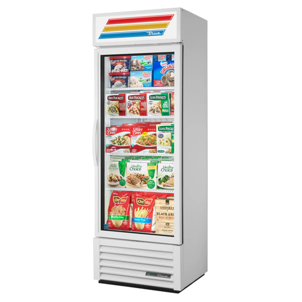 True Refrigeration GDM-19T-F~TSL01_WH 27 Inch Freezer Merchandiser 1 Section with Hinged Glass Door