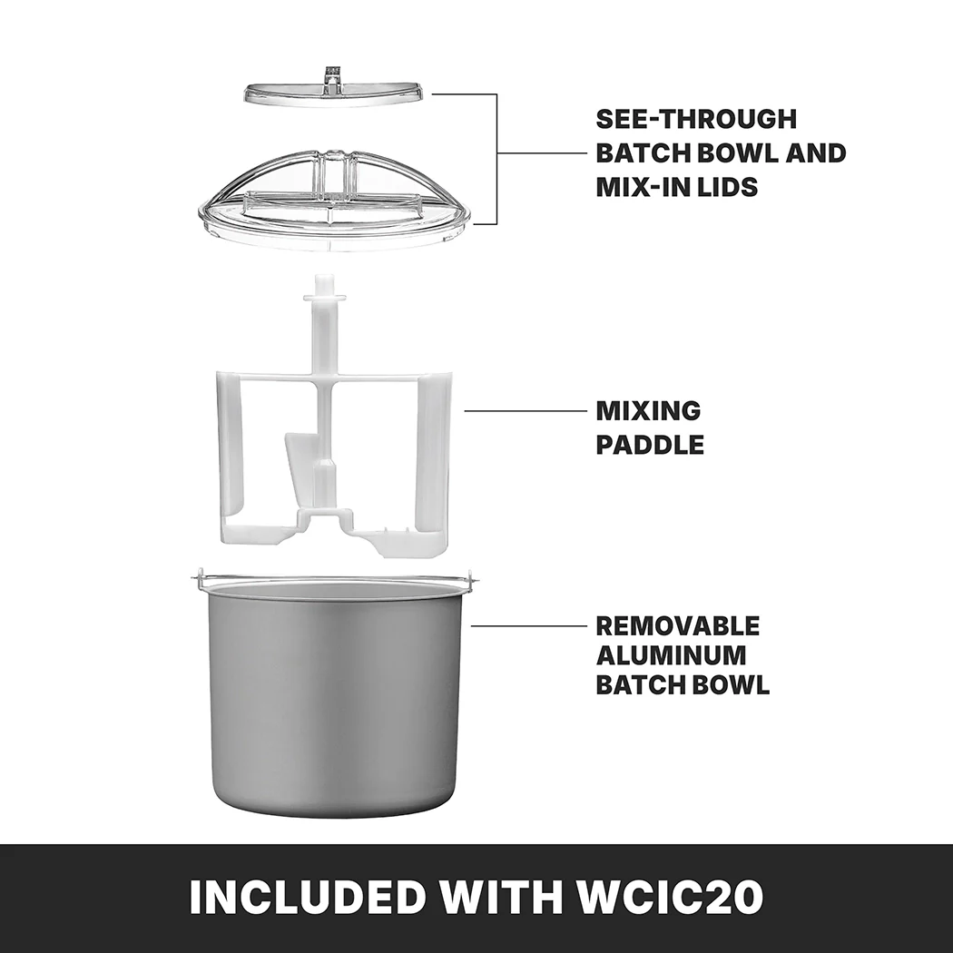 Waring WCIC20E 2 Qt Electric Ice Cream Maker Built-in Compressor Stainless Steel Waring WCIC20E 2 Qt Electric Ice Cream Maker Built-in Compressor Stainless Steel