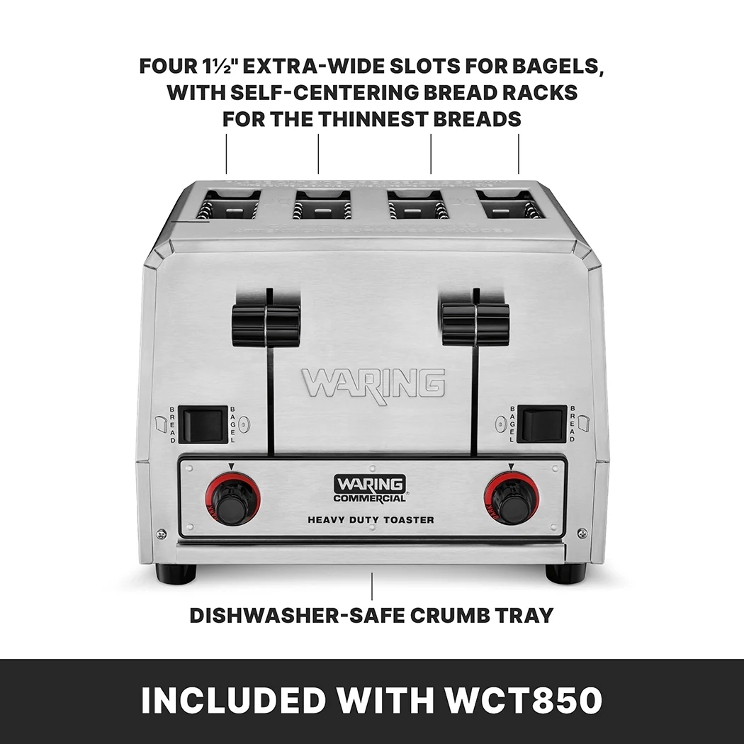 Waring WCT850E 14 Inch Commercial Electric Toaster Heavy-duty with 4 Slots Waring WCT850E 14 Inch Commercial Electric Toaster Heavy-duty with 4 Slots