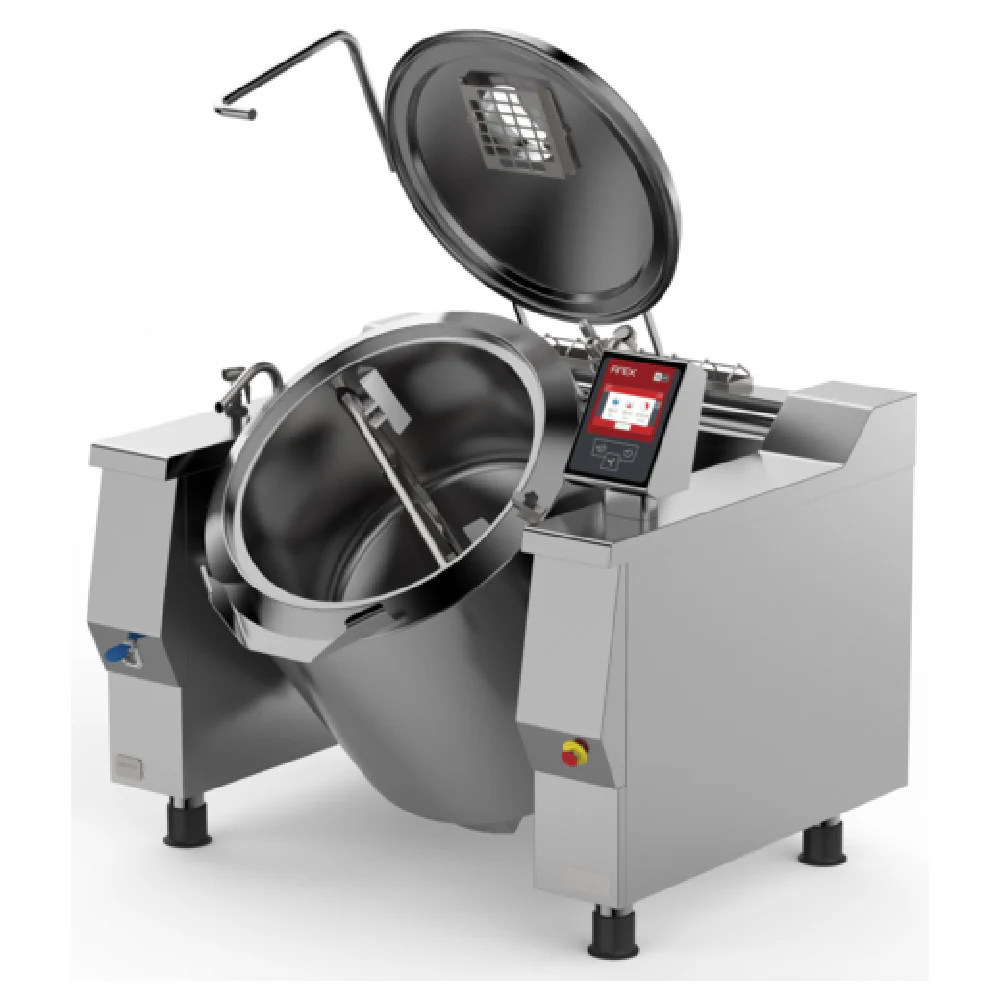 Firex UPRIE122M_V1 69 Inch Electric Tilting Kettle with Mixer 122 Gallon Firex UPRIE122M_V1 69 Inch Electric Tilting Kettle with Mixer 122 Gallon