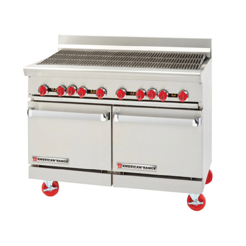 American Range AR-3RB-C_NAT 36 Inch Gas Restaurant Range with Charbroiler 125000 BTU American Range AR-3RB-C_NAT 36 Inch Gas Restaurant Range with Charbroiler 125000 BTU
