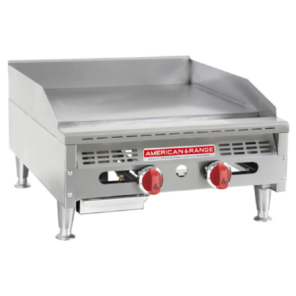 American Range AEMG-48 48 Inch Griddle Gas Countertop Smooth Polished Steel 4 Burner 120000 BTU