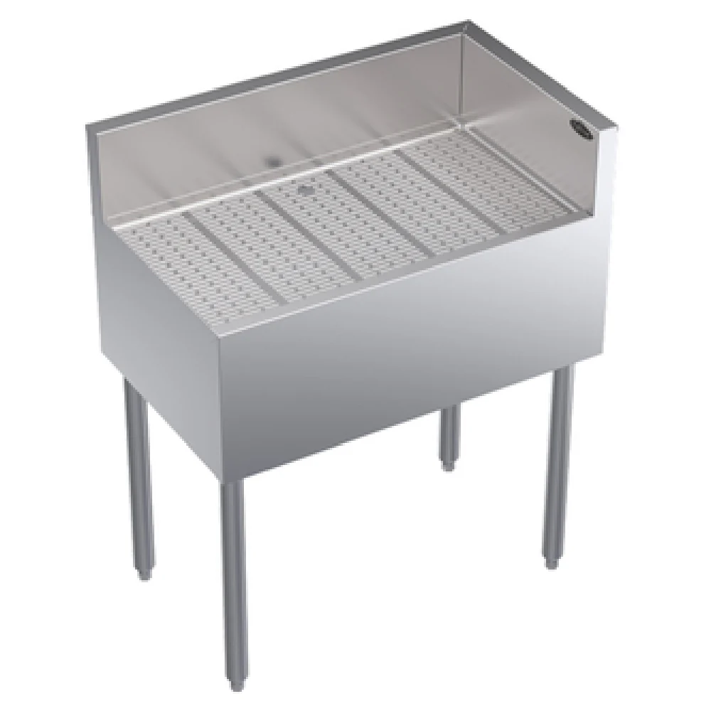 Krowne KR19-C30R 30 Inch Right End Return Underbar Corner Drainboard Stainless Steel