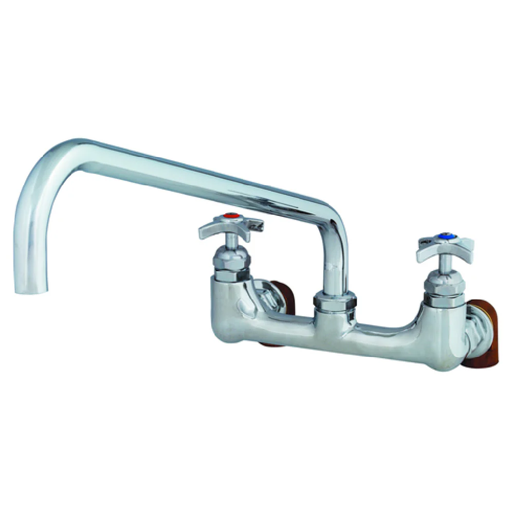 T&S Brass B-0291 Wall Mounted Faucet 8 Inch Centers Stainless Steel with Swing Nozzle