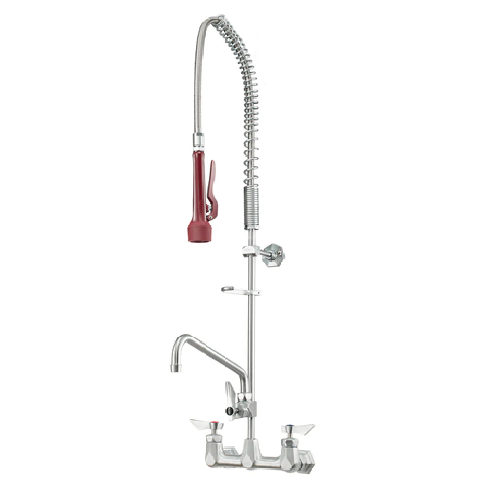 Krowne DX-109 Pre-Rinse Faucet Assembly 8 Inch Wall-Mount with Add-on Faucet