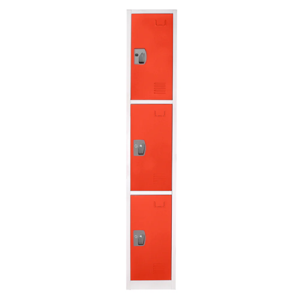 Alpine Industries ADI629-203-RED 12 Inch Triple Tier Locker Steel Red Finish Alpine Industries ADI629-203-RED 12 Inch Triple Tier Locker Steel Red Finish
