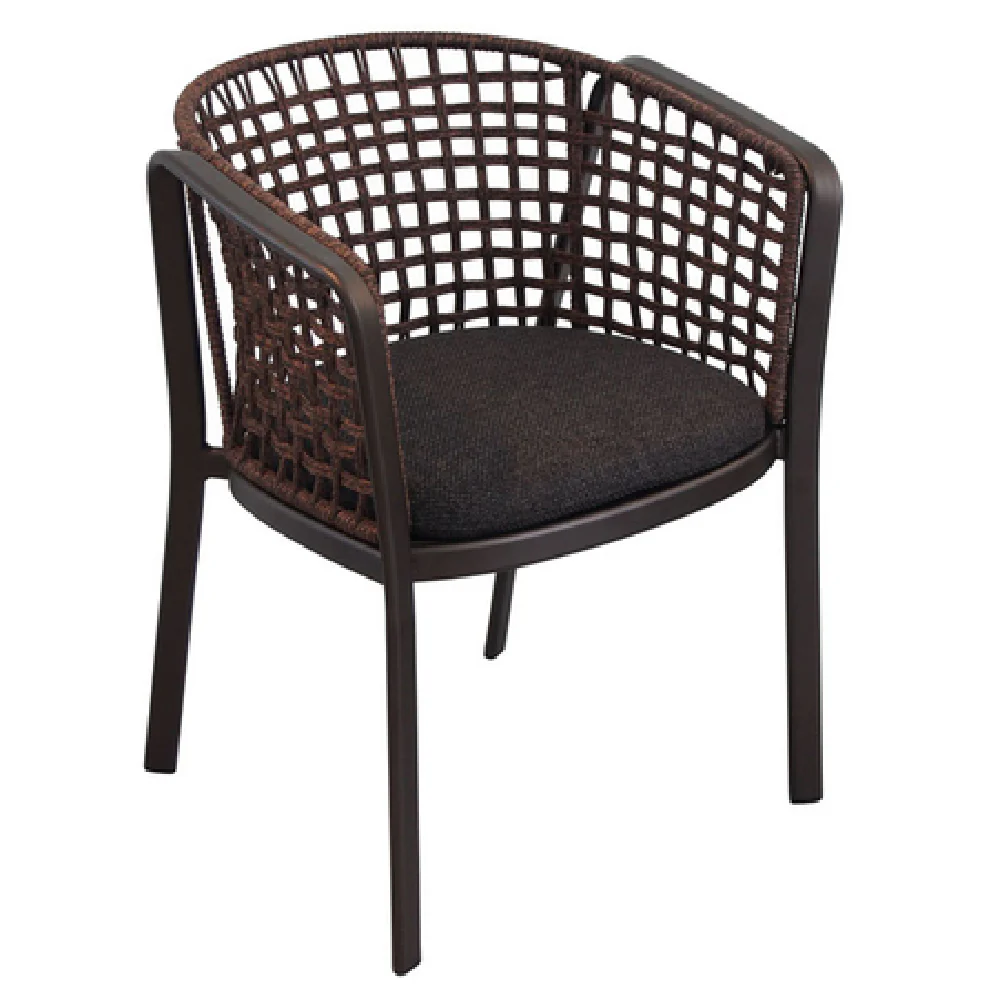 Emuamericas LLC E1213 24 Inch Armchair Indoor Outdoor with Synthetic Rope Back