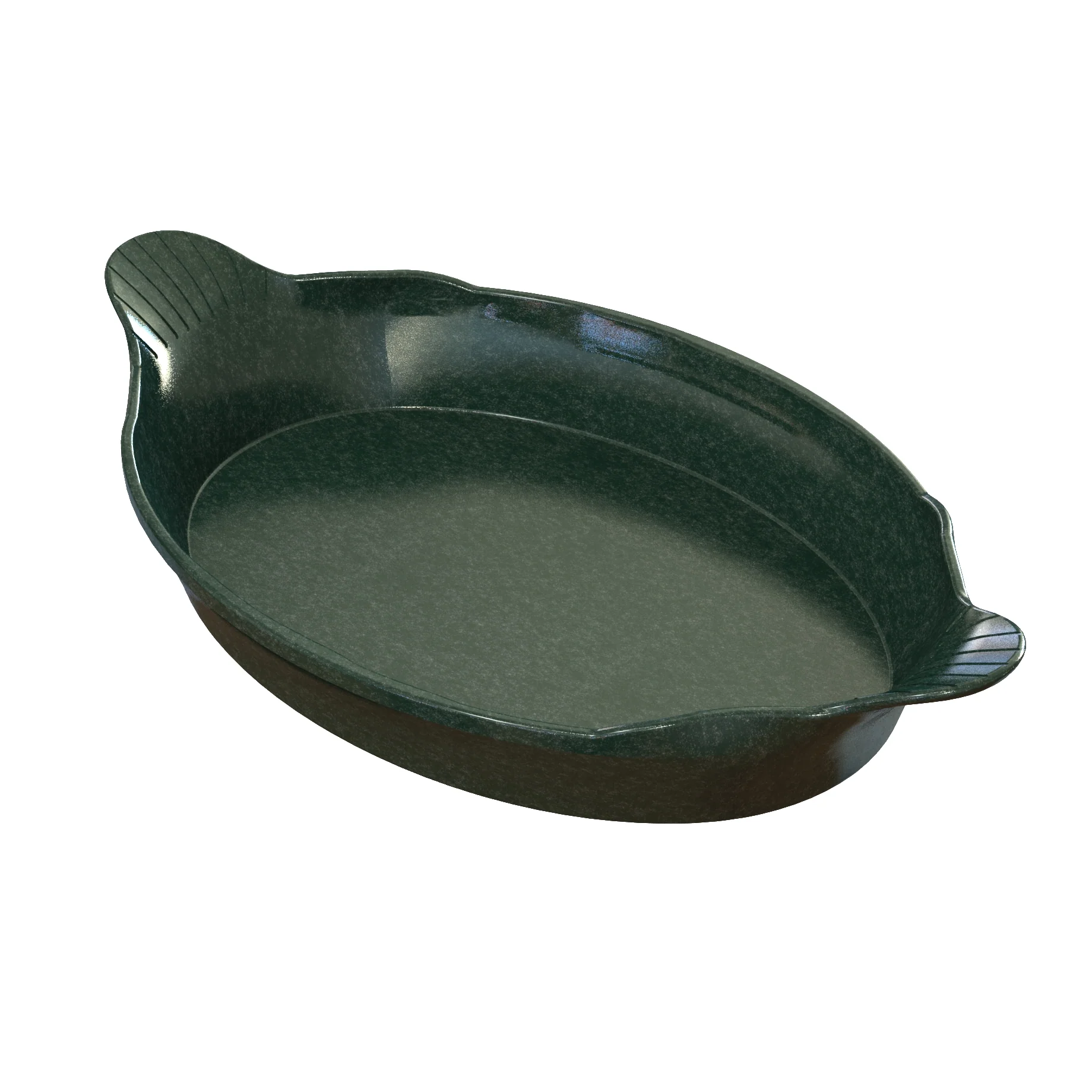 Tablecraft CW1720HGNS 1-1/2 Quart Oval Au Gratin Dish with Duracoat Aluminum Hunter Green Finish