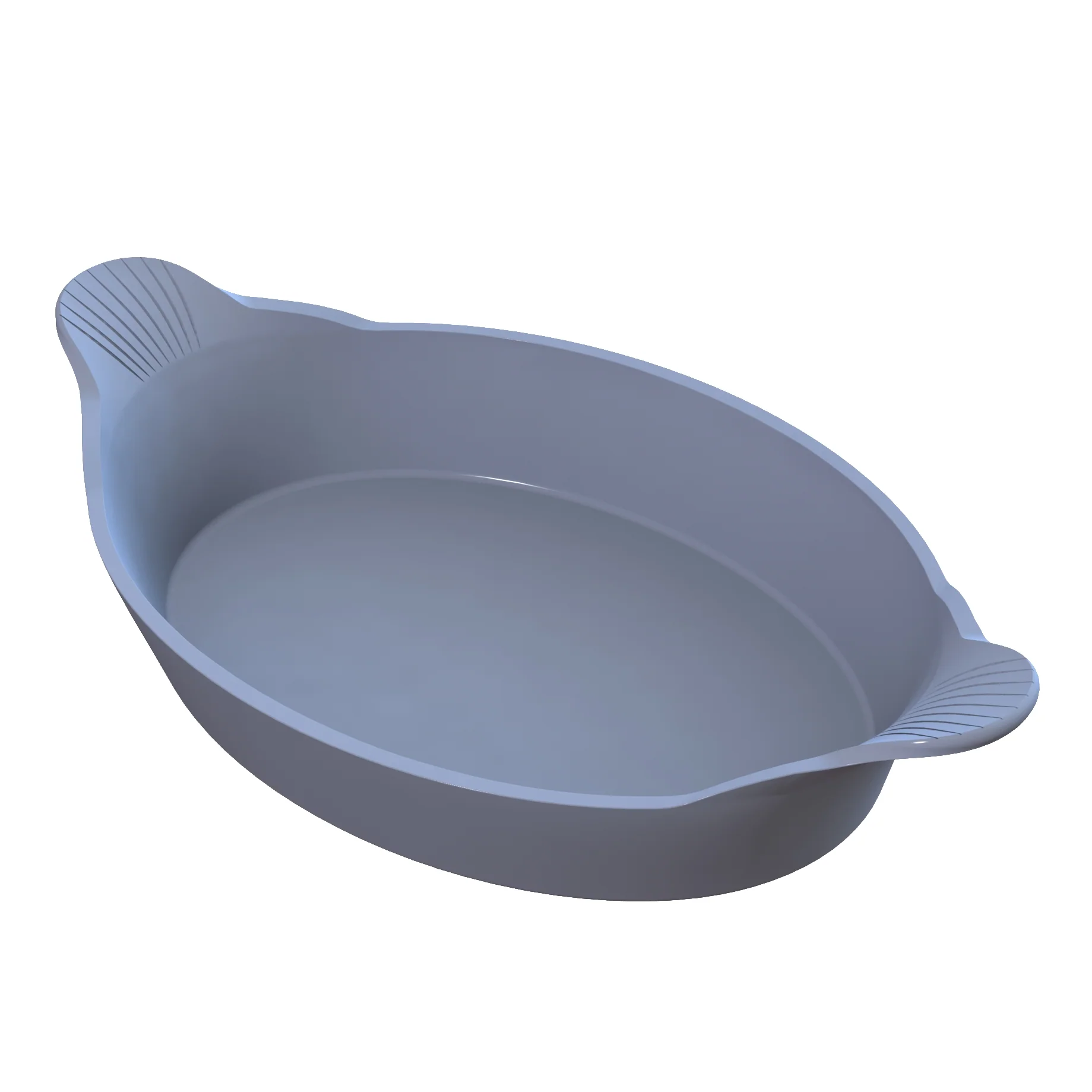 Tablecraft CW1710PB 11-1/2 Inch Au Gratin Dish Cold Holding Aluminum Pigeon Blue