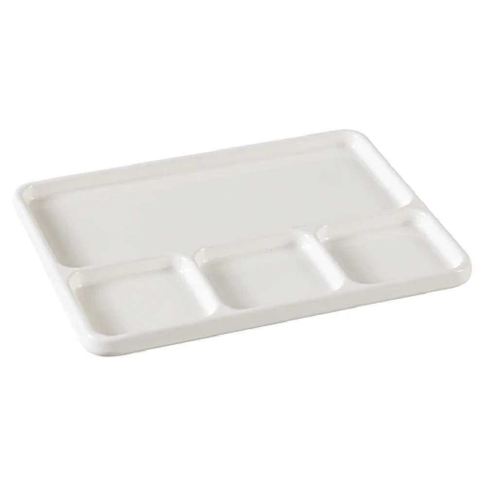 Yanco NC-7510 9-1/4 Inch Rectangular Compartment Tray White Melamine 4 Packs