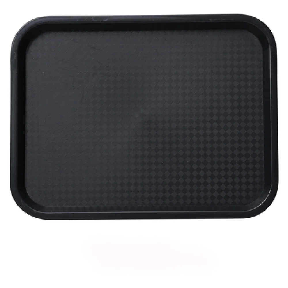 Yanco FT-14BL 14 Inch Fast Food Tray Melamine Rectangular Black 2 Dozen Cases