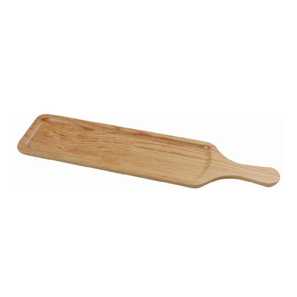 Yanco WD-2427 28 Inch Rectangular Serving Tray With Handle Melamine Golden Oak