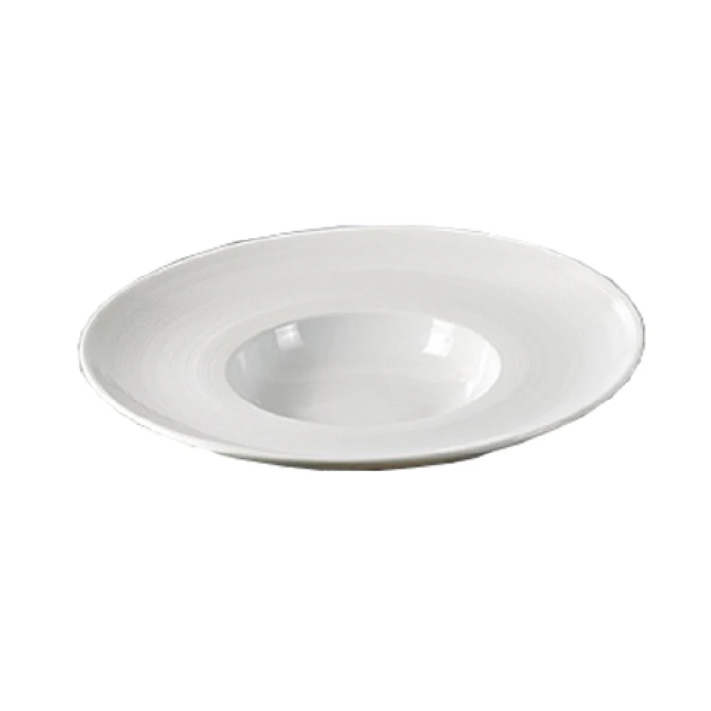Yanco PA-612 12 Inch Diameter Round Dessert Plate Deep Wide Rim Porcelain Yanco PA-612 12 Inch Diameter Round Dessert Plate Deep Wide Rim Porcelain