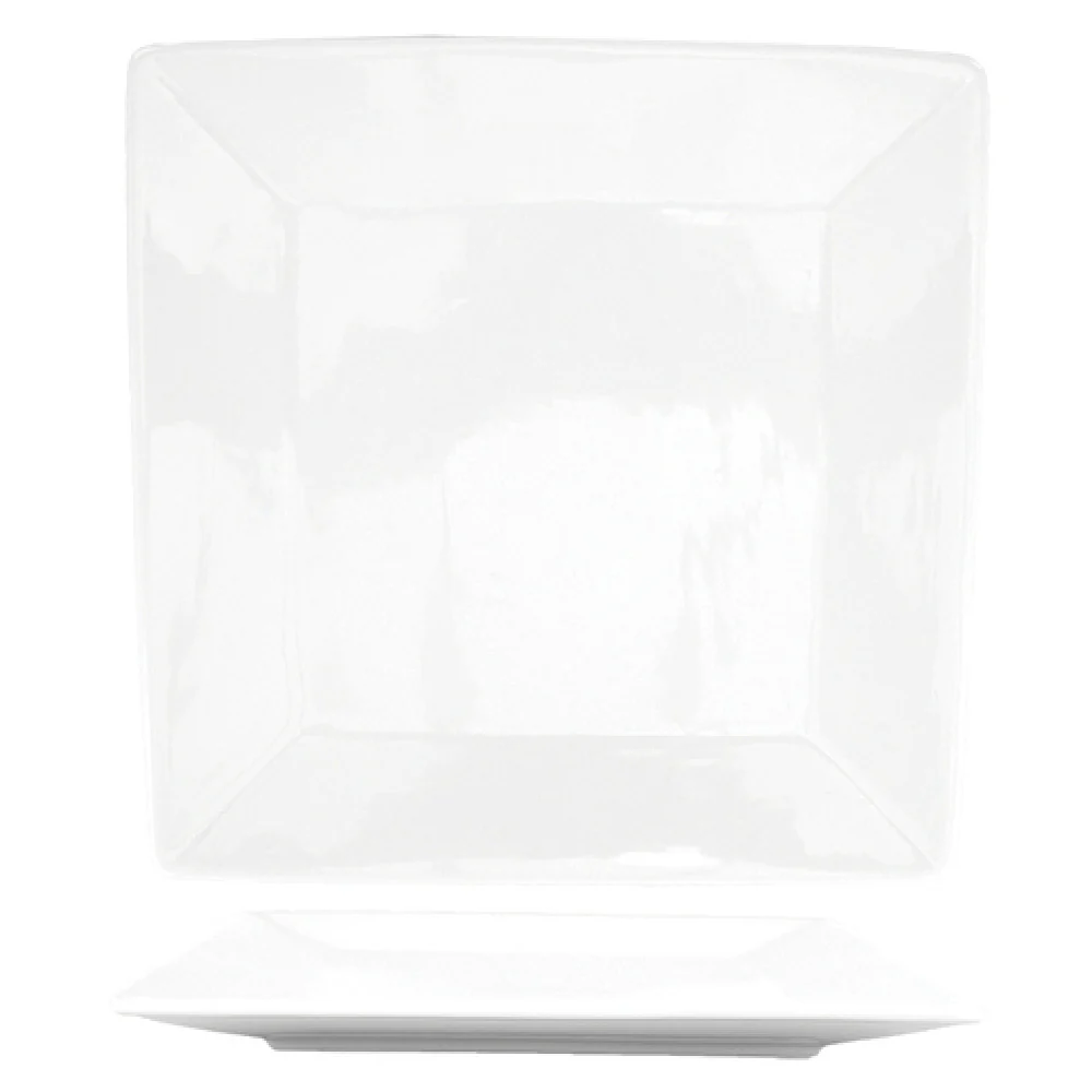 International Tableware SP-21 12 Inch Square Plate Porcelain Lead Free with Bright White Finish