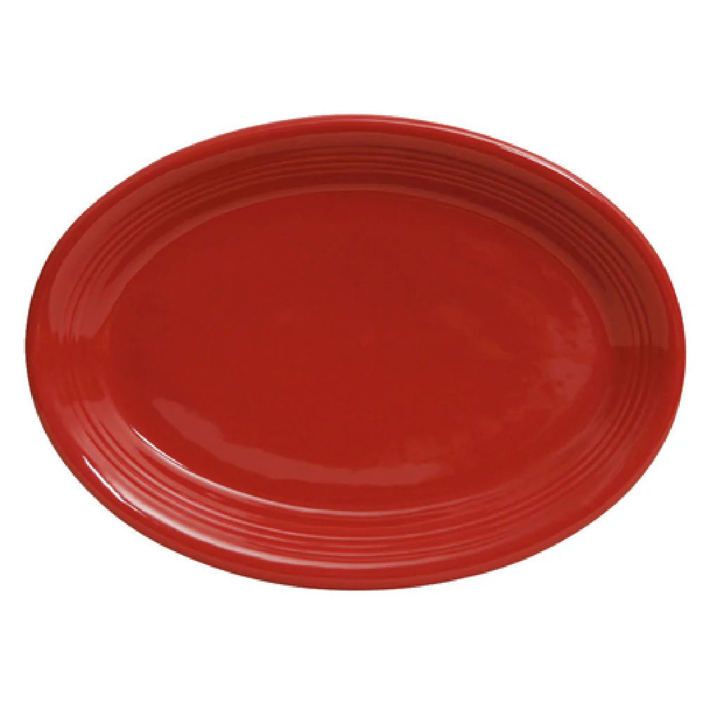 Tuxton CQH-1352 13.5 Inch Oval Platter Coupe Ceramic Lead-Free and Dishwasher Safe