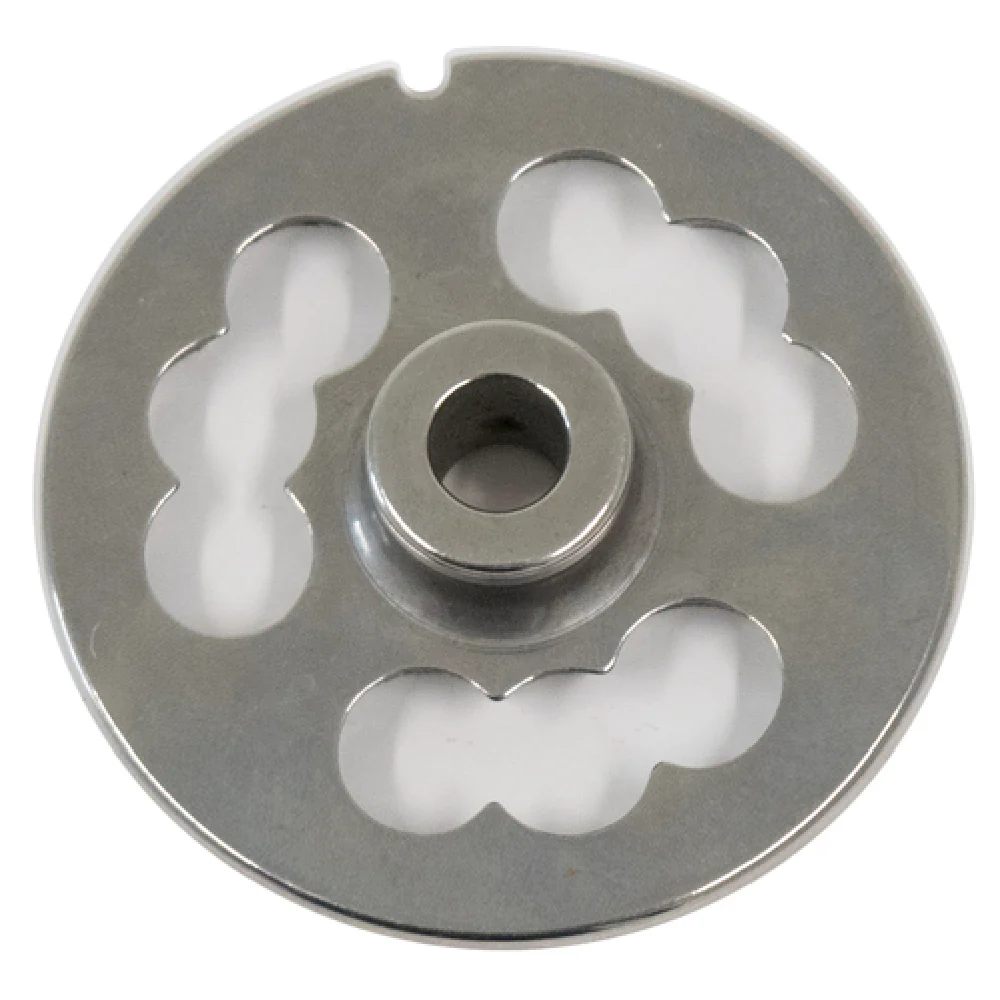 American Eagle Food Machinery AE-G12N/08-00 Grinder Plate #12 Head 3-hole Pass-through American Eagle Food Machinery AE-G12N/08-00 Grinder Plate #12 Head 3-hole Pass-through