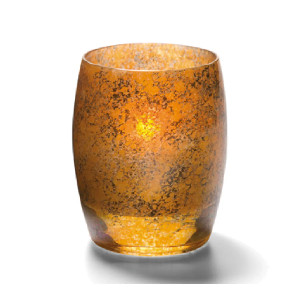 Hollowick 6404AG 3 Inch Antique Gold Candle Lamp Glass with Votive Design