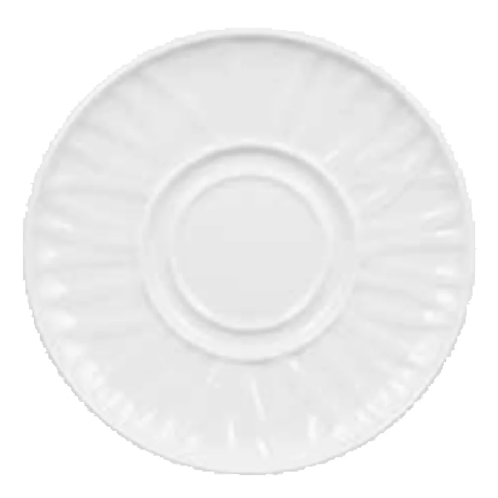 Vertex China GV-2-G 6-1/4 Inch Saucer Round Embossed Polished Foot Porcelain White Vertex China GV-2-G 6-1/4 Inch Saucer Round Embossed Polished Foot Porcelain White