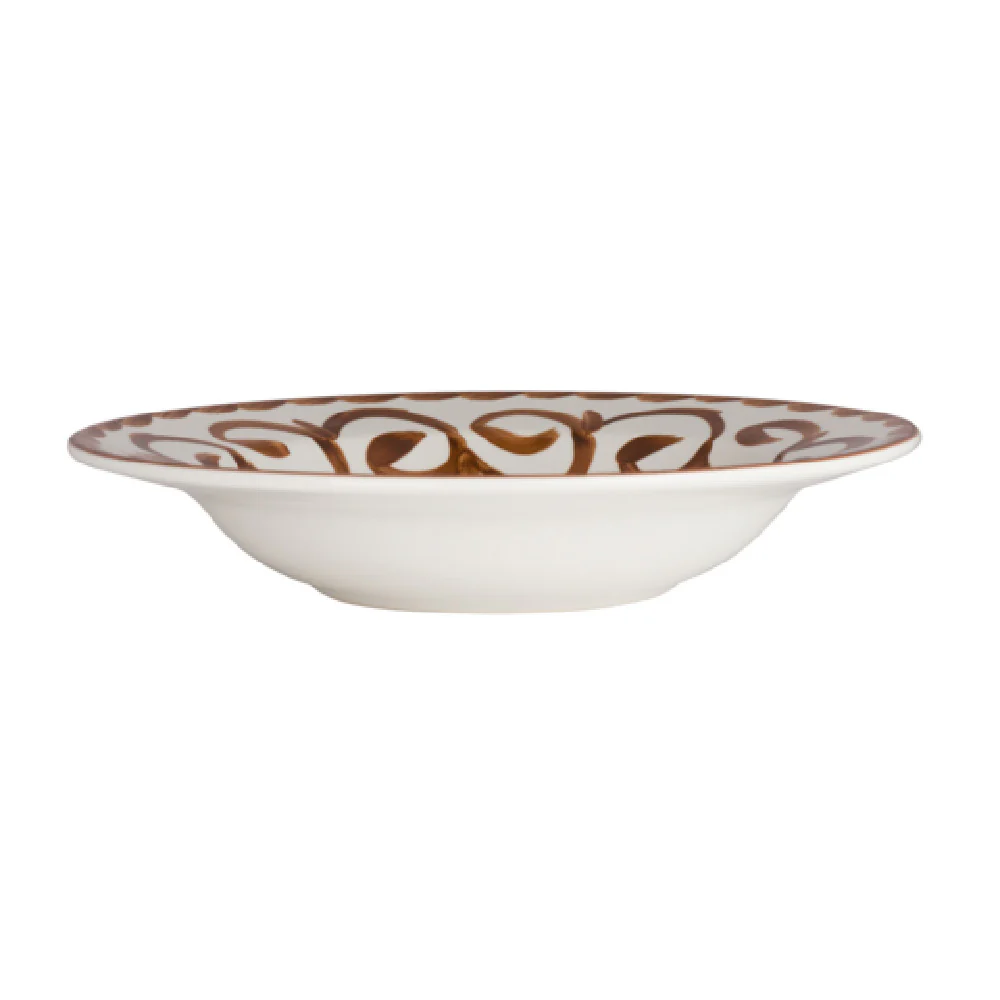 Steelite A122P050 11 Inch Rolled Edge Pasta Bowl 26 Oz Puebla Brown China