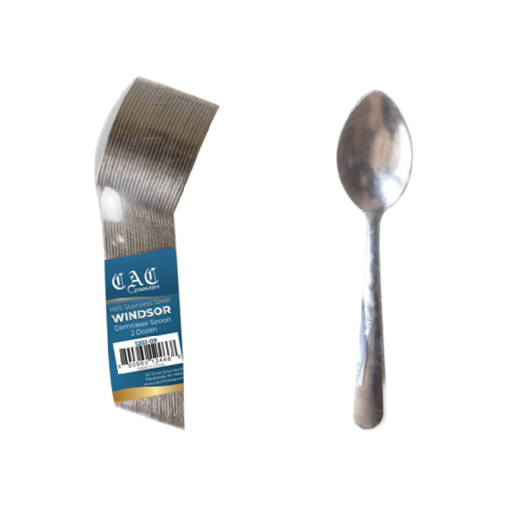 CAC China 1202-09 4 5/8 Inch Demitasse Spoon 18/0 Stainless Steel 24 Packs