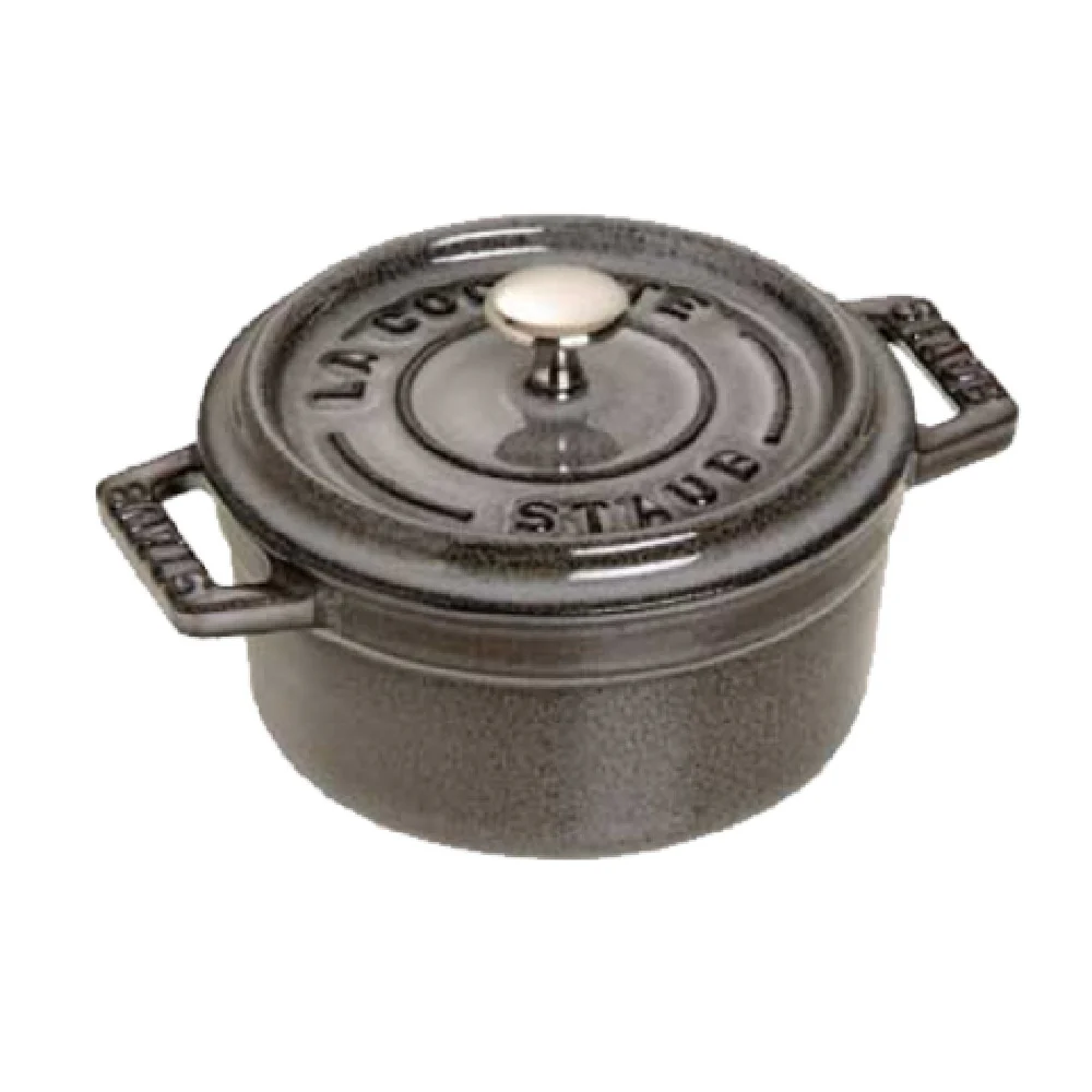 Zwilling 1101218 0.5 Quart Round Staub Cocotte with Cover Cast Iron Graphite Grey