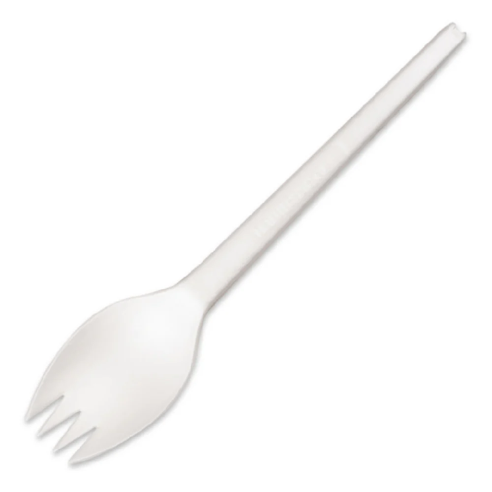 JB Prince RB318 4.8 Inch Zakouski Spork Disposable Utensil Poly Lactic Acid