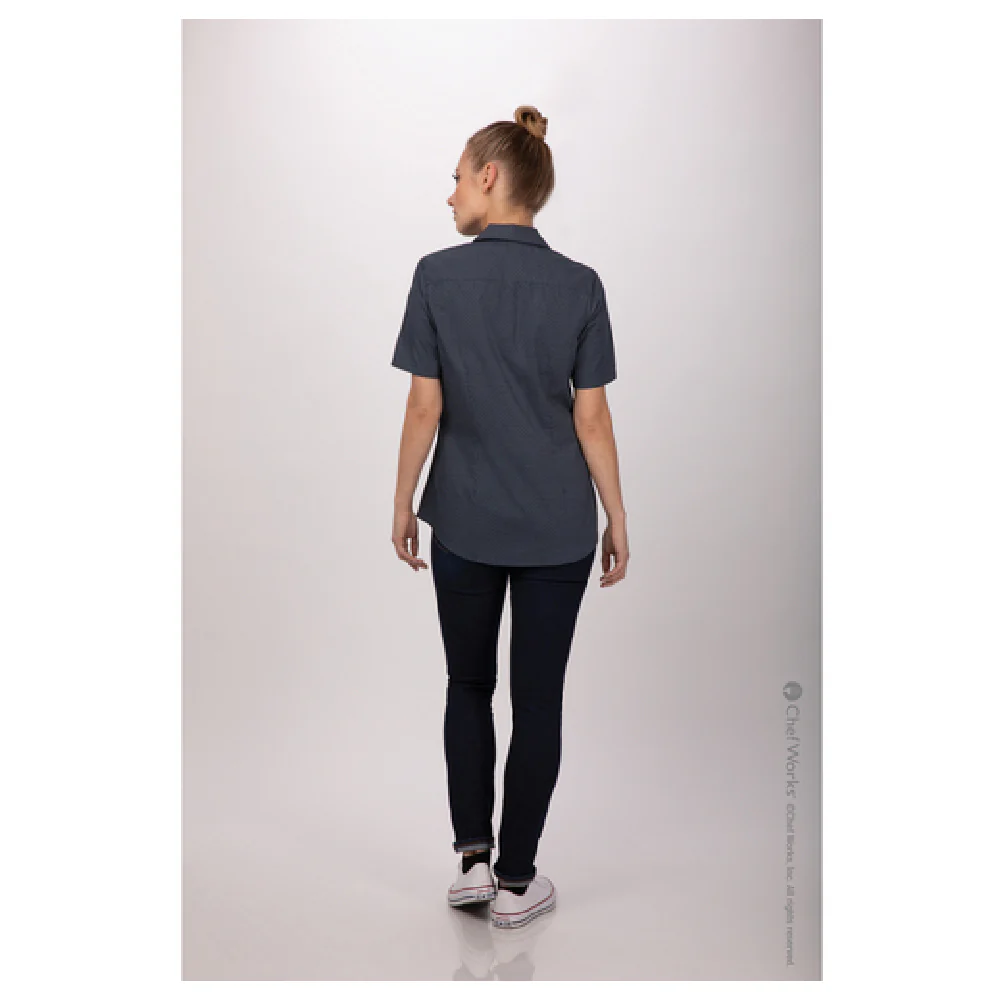 Chef Works SHC09WNAVXL Women's Cook's Shirt Short Sleeves with Pocket Navy Chef Works SHC09WNAVXL Women's Cook's Shirt Short Sleeves with Pocket Navy
