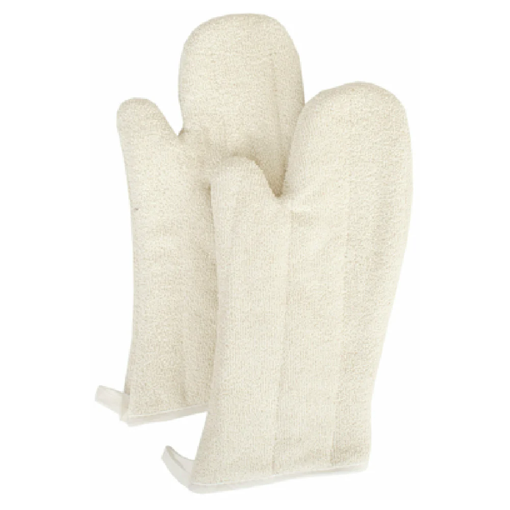 John Ritzenthaler Company TTSBOM7BE 17 Inch Elbow Length Oven Mitt Silicone Terry Beige