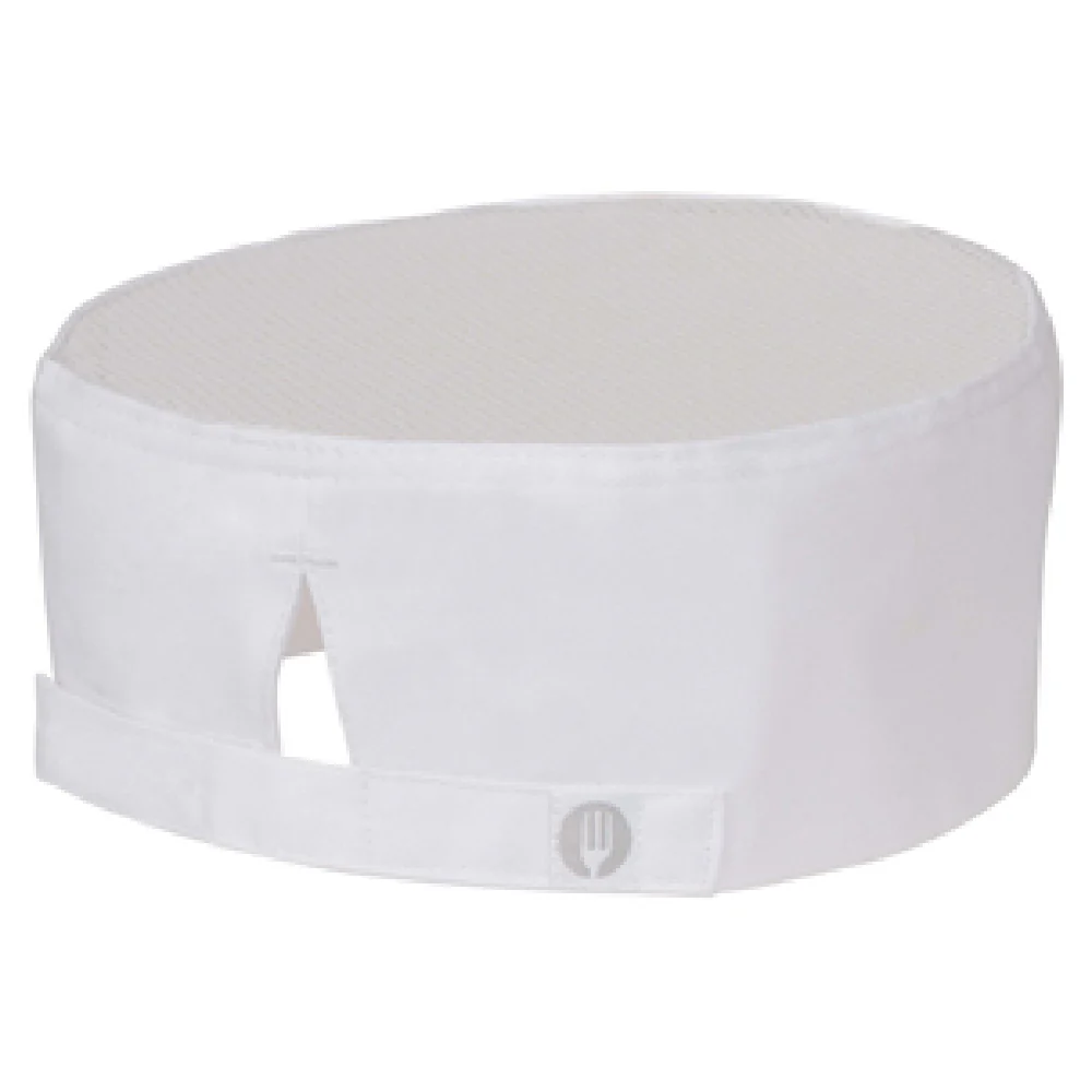 Chef Works DFWB-WHT-0 Beanie Cool Vent Mesh Top Adjustable Velcro Closure White