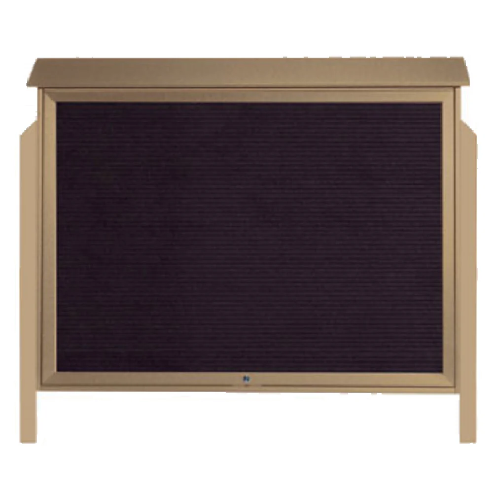 Aarco PLD4052TLDPP-8 52 Inch Message Center and Letter Board Freestanding Black Plastic Lumber Frame