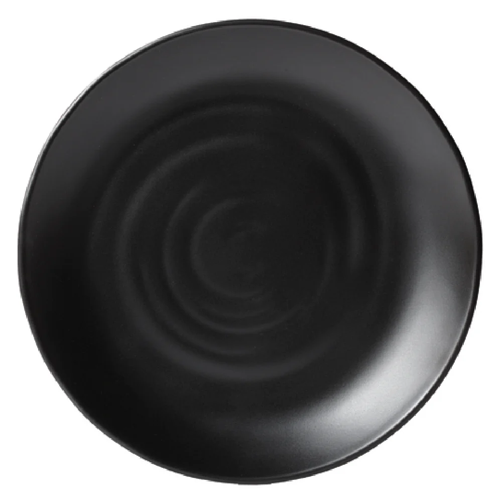 GET Enterprises BF-10-BK 10 Inch Round Nara Plate Black Melamine Break Resistant Dishwasher Safe