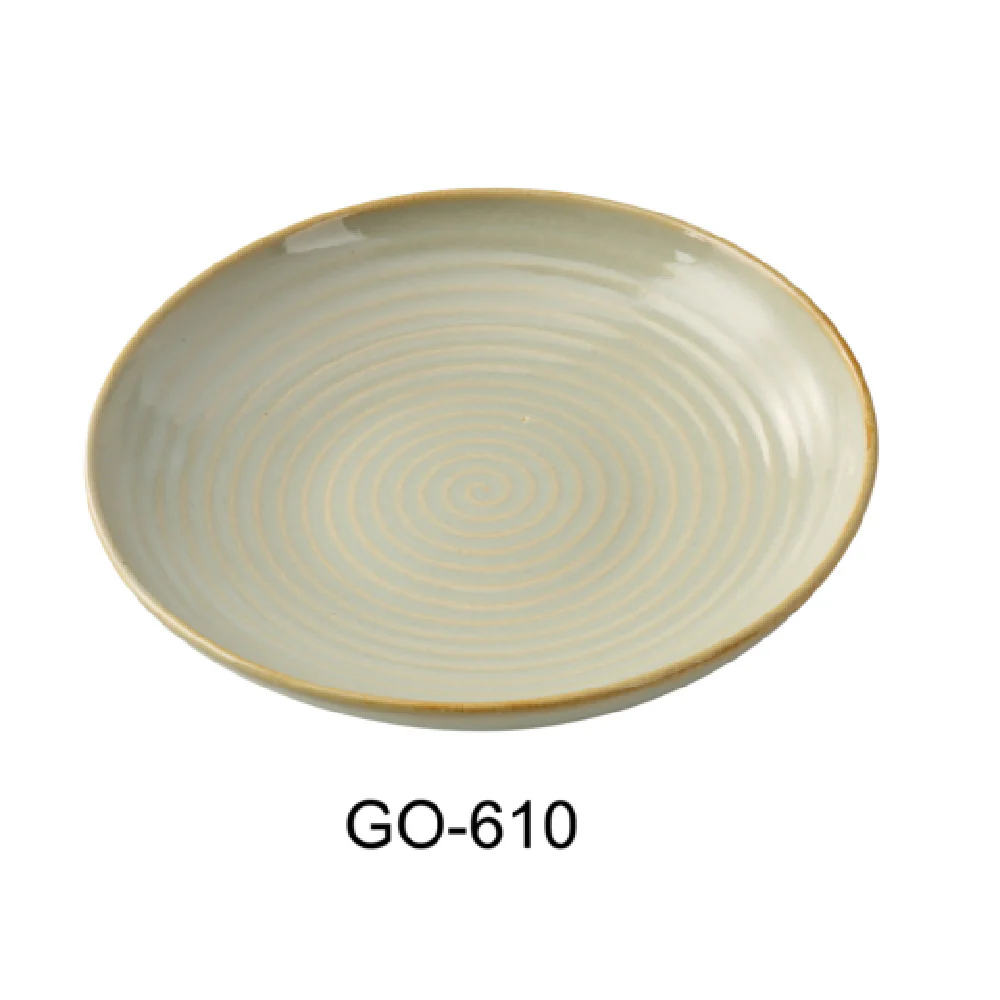 Yanco GO-610 30 Oz Salad Bowl with Golden Rim Porcelain 10-1/4 Inch