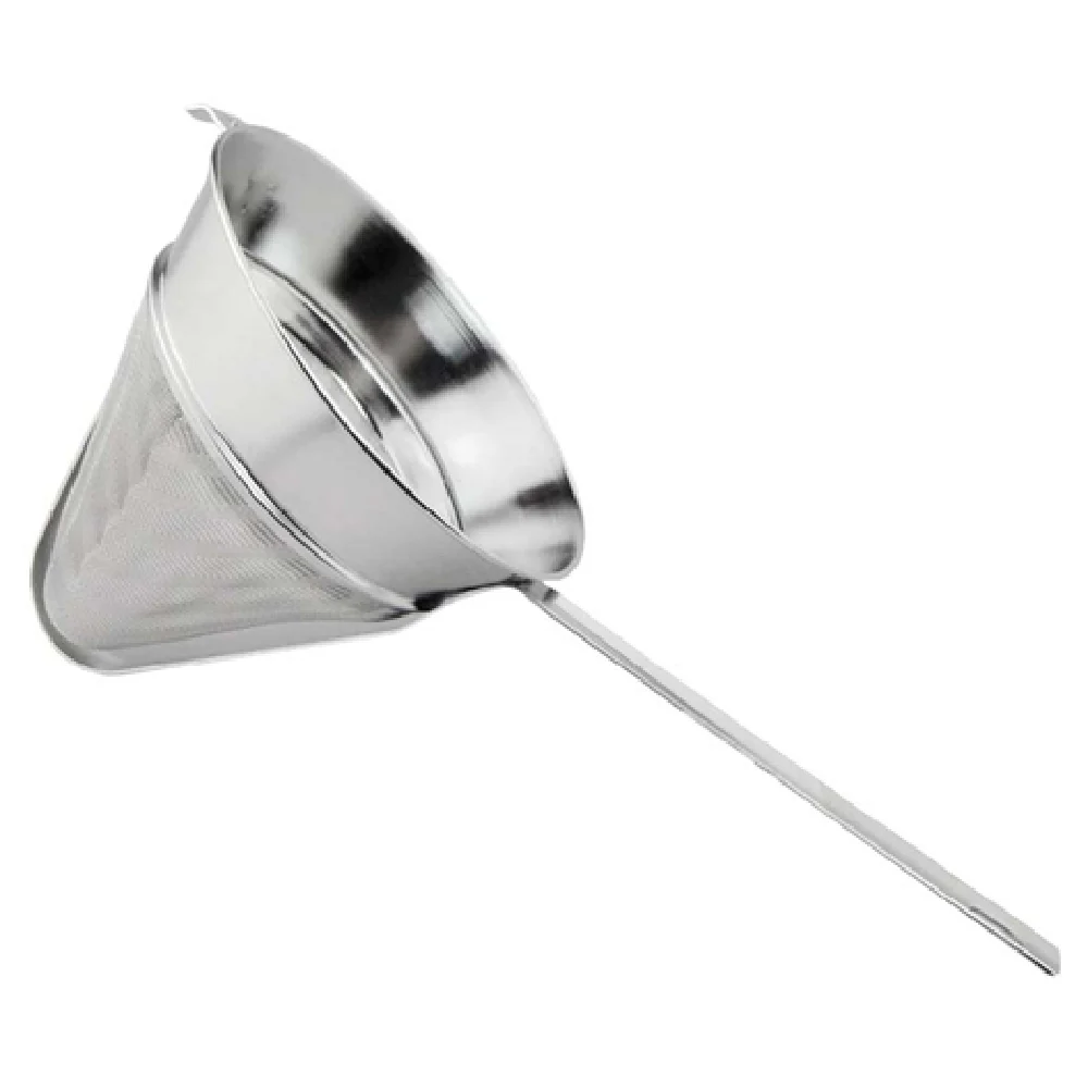 Omcan 80121 10 Inch Bouillon Strainer 40 Mesh Flat Handle Stainless Steel