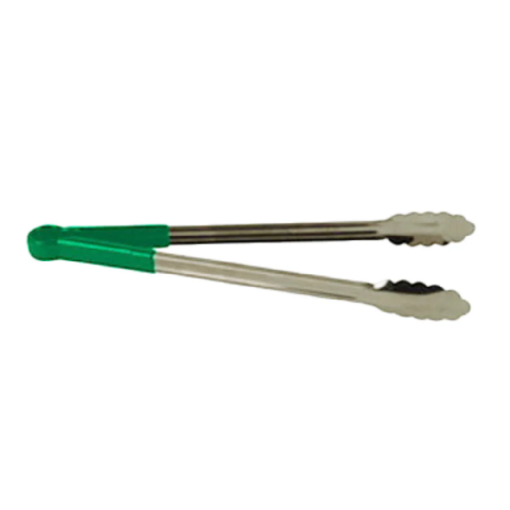 Thunder Group SLTG816G 16 Inch Utility Tongs One-piece Non-slip Green Handle Stainless Steel