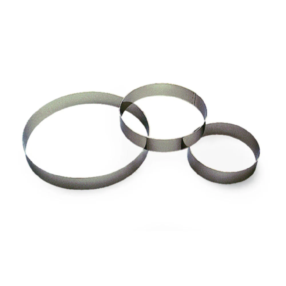 Louis Tellier 865190 11.81 Inch Diameter Pastry Ring Stainless Steel with Custard