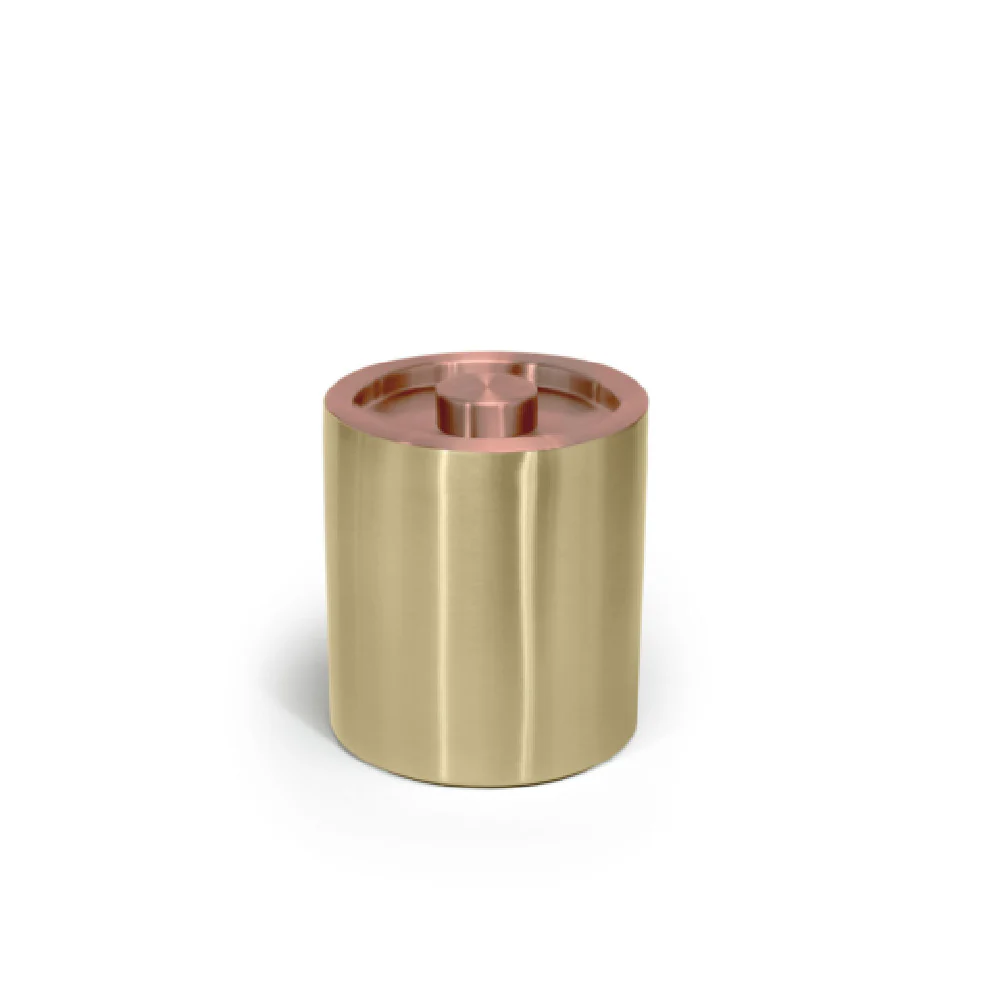 FOH RIB077GOS21 2qt Round Stainless Ice Bucket Matte Brass With Rose Gold Lid FOH RIB077GOS21 2qt Round Stainless Ice Bucket Matte Brass With Rose Gold Lid