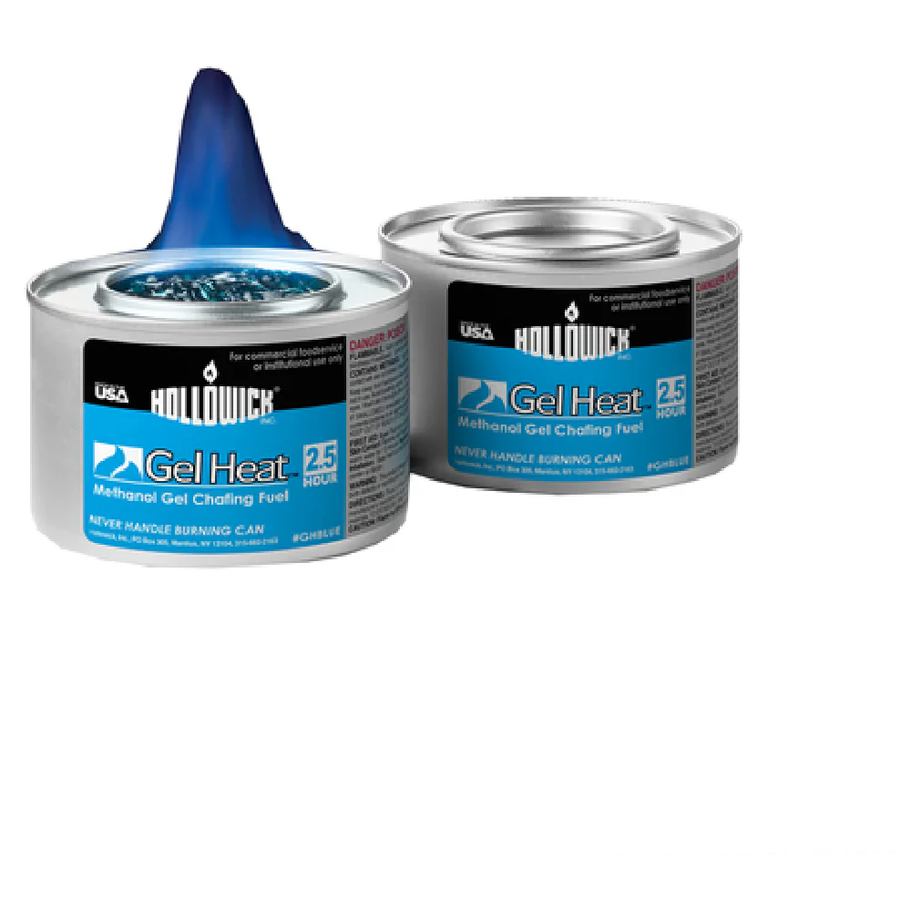 Hollowick GHBLUE 7 Oz Gel Heat Blue Chafing Fuel Methanol - Corrosion Resistant Hollowick GHBLUE 7 Oz Gel Heat Blue Chafing Fuel Methanol - Corrosion Resistant