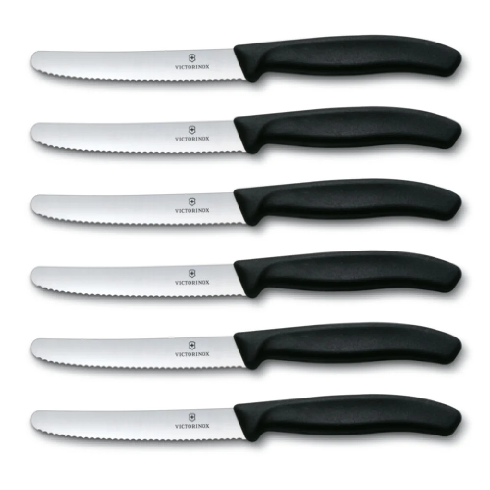 Victorinox 6.7833-X8 Length Serrated Blade Fork and Knife Set High Carbon Stainless Steel with Round Tip Victorinox 6.7833-X8 Length Serrated Blade Fork and Knife Set High Carbon Stainless Steel with Round Tip