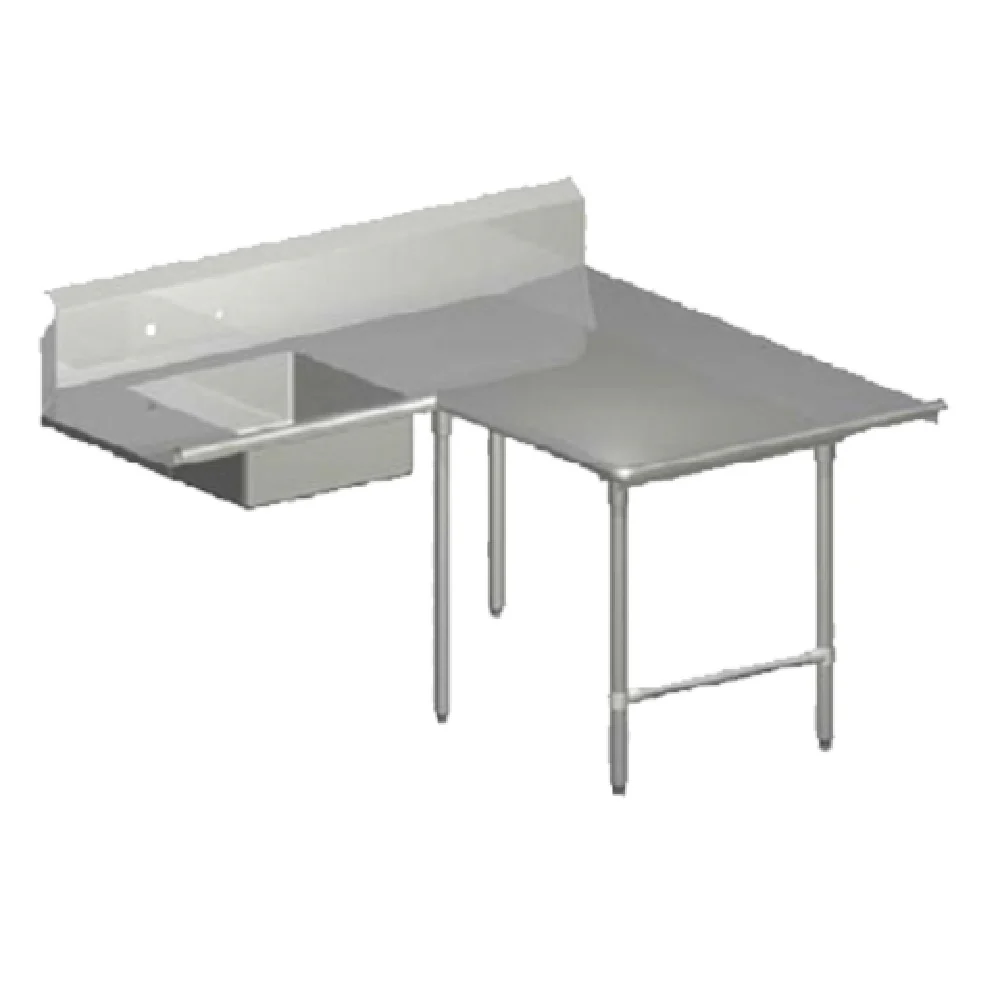 John Boos SDT6-L70120SBK-R 70 Inch L Shaped Soiled Dishtable with Pre Rinse Sink John Boos SDT6-L70120SBK-R 70 Inch L Shaped Soiled Dishtable with Pre Rinse Sink