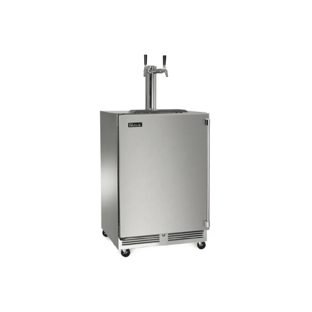 Perlick HC24RS4S-H0-SLFLT 23-7/8 Inch C-Series Mobile Tap Wine Stainless Steel with 2 Faucets