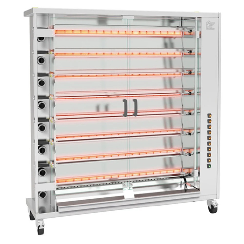 Rotisol FF1655-8G-SS 65-1/4 Inch Gas Rotisserie Oven Floor Model 145000 BTU Rotisol FF1655-8G-SS 65-1/4 Inch Gas Rotisserie Oven Floor Model 145000 BTU