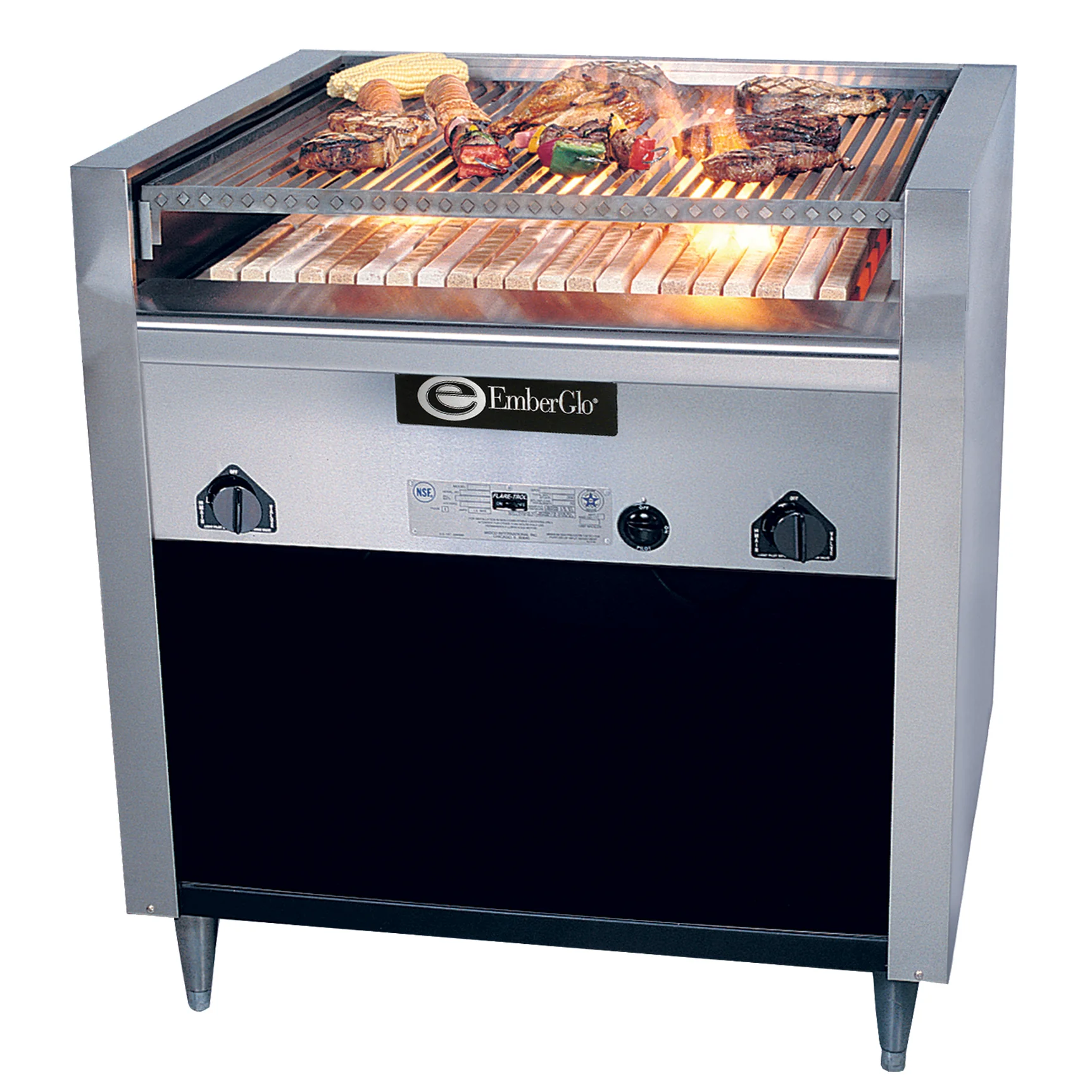 EmberGlo 41F-NAT-5030201 35-7/8 Inch Charbroiler Gas Floor Model with Ceramic Hearth 85000 BTU