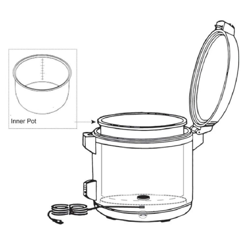 Thunder Group SEJ6012 12 Qt Inner Pot For Rice Cooker/Warmer with Stainless Steel