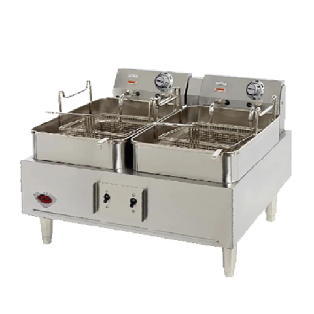 Wells F-30 24 Inch Electric Deep Fryer Dual Fry Pot with Thermostatic Controls Wells F-30 24 Inch Electric Deep Fryer Dual Fry Pot with Thermostatic Controls