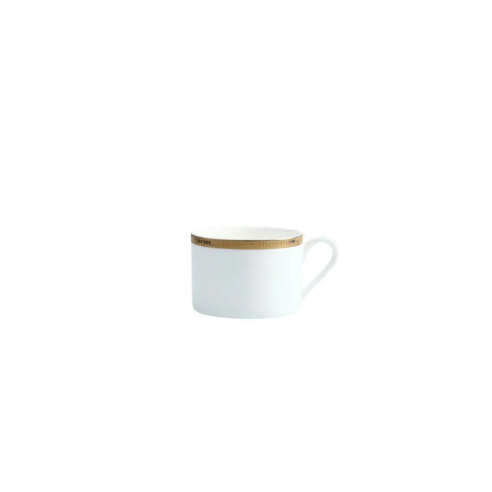 Fortessa RRP-GDAUPH-406 7 Oz Bone China Gold Band Pedestal Cup
