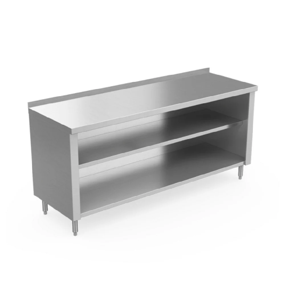 Winholt STCT-B1.5-2460-MS 60 Inch Work Table Stainless Steel Open Front with Mid-Shelf